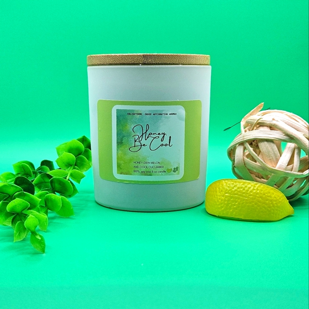Honey Dew You Scented Candle- Honey Dew Melon And Cool Cucumber